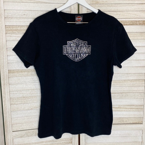 Harley-Davidson Tops - Harley-Davidson Black Bling Short Sleeved Top 2X (fits like XL)
